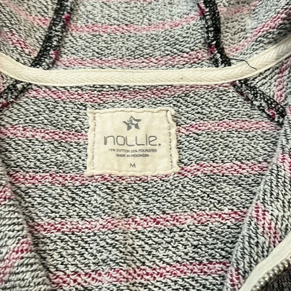 EUC! Nollie Zip Up Hoodie. Pink and Gray. SZ M - Picture 3 of 6
